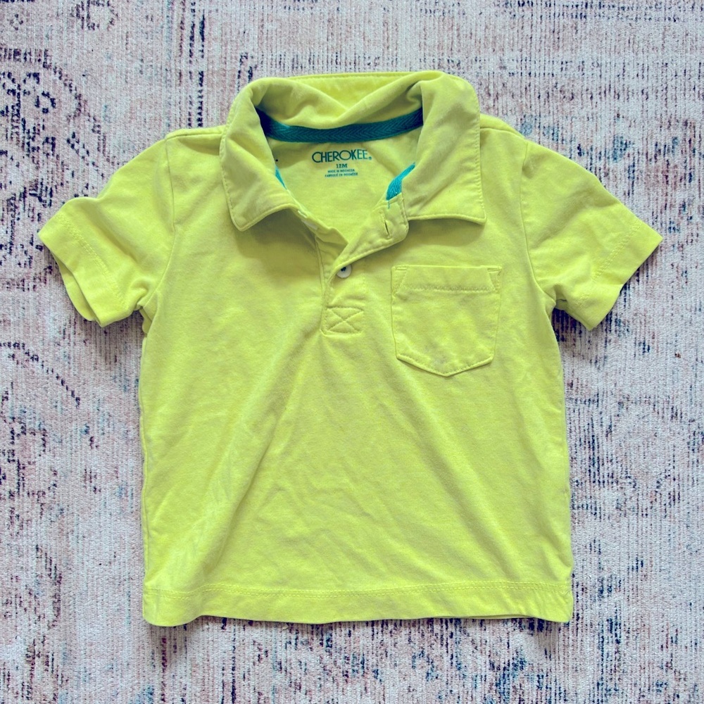 Cherokee Kids Neon Yellow Polo Shirt 12 month
